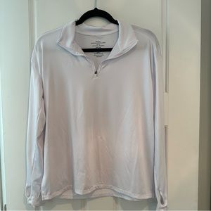 White 1/4 zip pullover